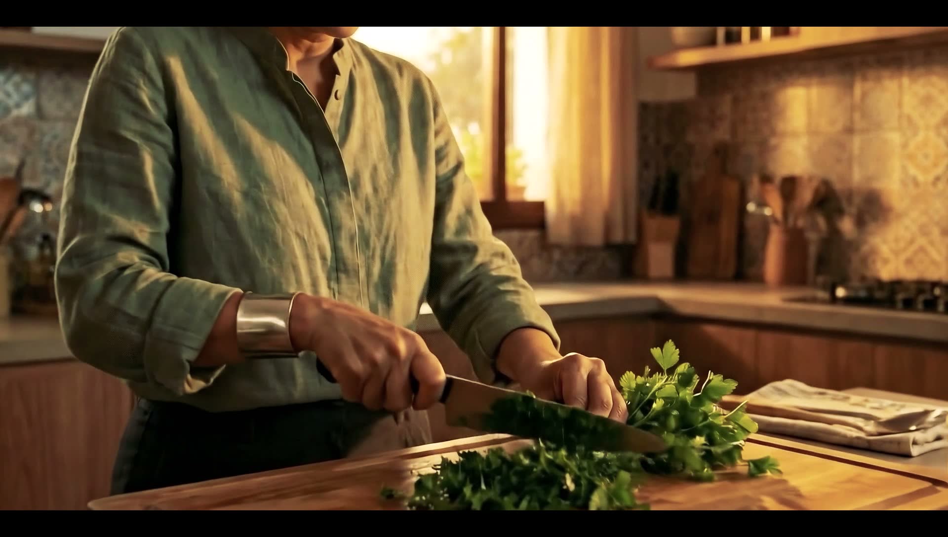 Hands stirring food