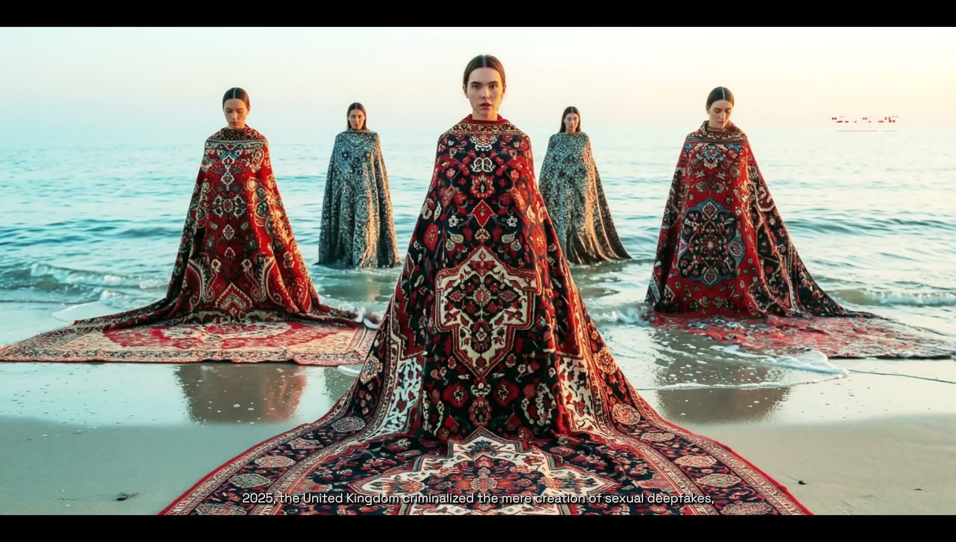 Women at sea in traditional robes